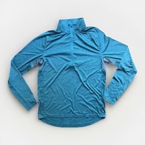 Mizuno Men's Quarter Zip Pullover Size M Blue Long Sleeve Running Athletic Top